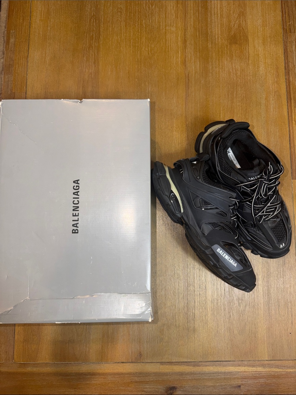 Balenciaga Men's Black and White Track Runners